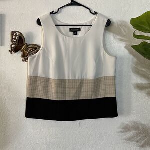 Perceptions New York Size 16 White & black Womens Blouse
